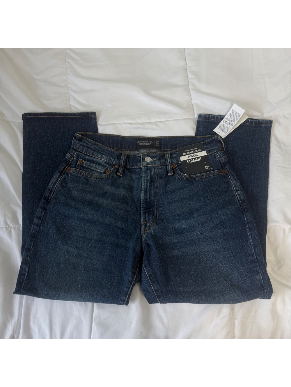 Abercrombie & Fitch VINTAGE STRETCH ATHLETIC STRAIGHT 30W 28L Dark blue jeans
